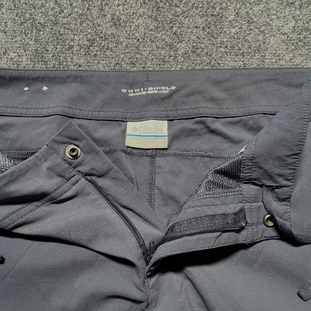 Columbia Omni-Shield Gray Capri Hiking Pants Womens 16 Outdoor Stretch Trousers - Picture 3 of 10